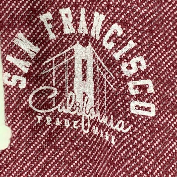 San Francisco California Trademark Hoodie Red Zip Sweatshirt 3950 Mens Large - Picture 2 of 6